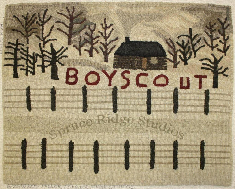 Boy Scout rug hooking pattern